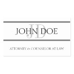 Attorney Silver Stripes W/W Horiz Business Card