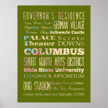 Attractions et endroits célèbres de Columbus, la G Posters