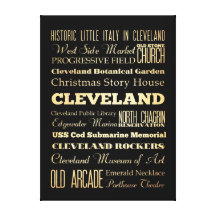 Attractions & Famous Places of Cleveland, Ohio Gallery Wrap Canvas