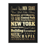 Attractions & Famous Places of  New York Canvas Print