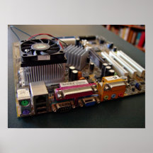 ATX motherboard view from connector edge Posters