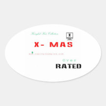 Au-dessus de Noël évalué - autocollant