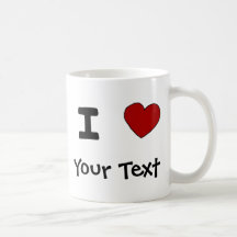 AU- I Heart Love Custom Design Coffee Mugs
