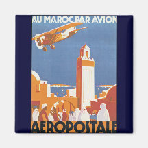 Au Maroc Par Avion Magnets