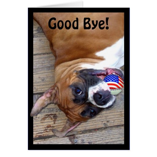 Au revoir carte de voeux de chien de boxeur