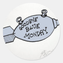 Au revoir lundi bleu autocollants