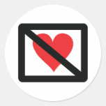 aucun amour autocollants ronds