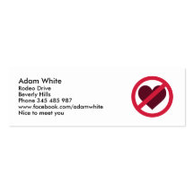 Aucun amour de coeur carte de visite