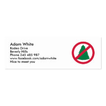 Aucun arbre de sapin de Noël Modèle De Carte De Visite