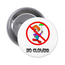 AUCUN BOUTON DE CLOWNS BADGE AVEC ÉPINGLE