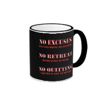 Aucunes excuses tasses à café