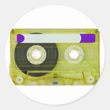 audio compact cassette round stickers