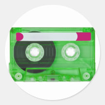 audio compact cassette round stickers