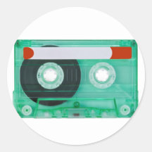 audio compact cassette round stickers