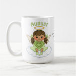 August Birthstone Angel Brunette Coffee Mug