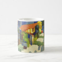 August Macke - House in Garden 1914 Waterolor Coffee Mug