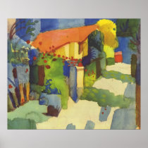 August Macke - House in Garden 1914 Waterolor