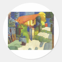 August Macke - House in Garden 1914 Waterolor Stickers