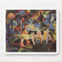 August_Macke - Landscape w/ Cows and Camel 1914
