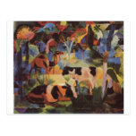 August_Macke - Landscape w/ Cows and Camel 1914 Post Card