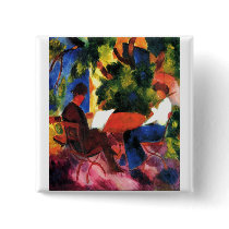 August_Macke - Paar am Gartentisch 1914 Oil Canvas