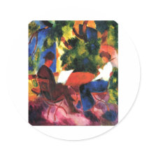 August_Macke - Paar am Gartentisch 1914 Oil Canvas