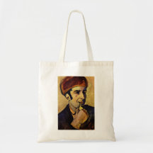 August Macke - Porträt des Franz Marc 1910 Oil Canvas Bags
