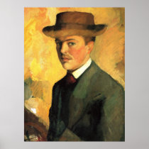 August Macke - Self Portrait with Hat 1909 Oil