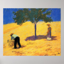 August_Macke Tree in Cornfield 1907 Oil and Pencil