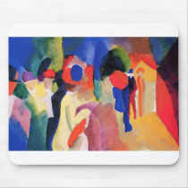 August Macke - With Yellow Jacket 1913 Watercolor