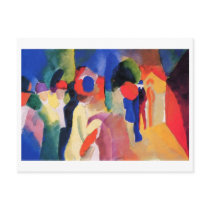 August Macke - With Yellow Jacket 1913 Watercolor