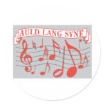 Auld Lang Syne Round Sticker