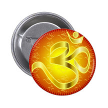 Aum or Om Symbol in yellows & reds Pins