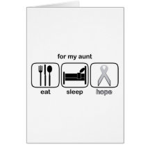 Aunt Eat Sleep Hope - Lung Cancer Greeting Cards