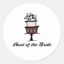 Aunt of the Bride Cake Round Stickers