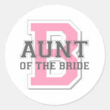 Aunt of the Bride Cheer Round Sticker