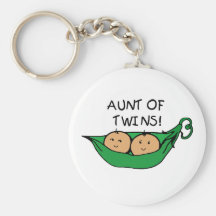 Aunt of Twins Pod Key Chains