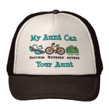 Aunt Outswim Outbike Outrun Triathlon Cap Hat