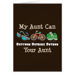 Aunt Outswim Outbike Outrun Triathlon Note Card