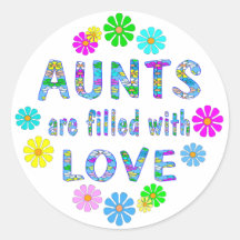 Aunt Round Stickers