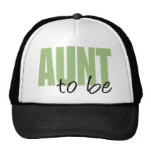 Aunt To Be (Green Block Font) Mesh Hats