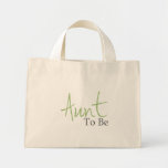 Aunt To Be (Green Script) Tote Bags
