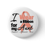 Aunt - Uterine Cancer Ribbon Pinback Button