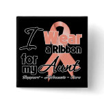 Aunt - Uterine Cancer Ribbon Pinback Button