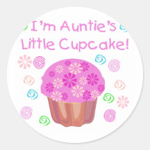 Auntie's Cupcake Round Stickers