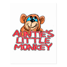 Auntie's Little Monkey Tshirts and Gifts Post Card