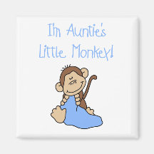 Auntie's Monkey - Blue Tshirts and Gifts Fridge Magnets