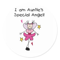 Auntie's Special Angel Round Stickers