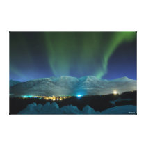 Aurora above the mountains canvas gallery wrap canvas