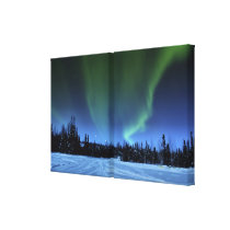 Aurora Borealis Double-Panel Canvas Stretched Canvas Print